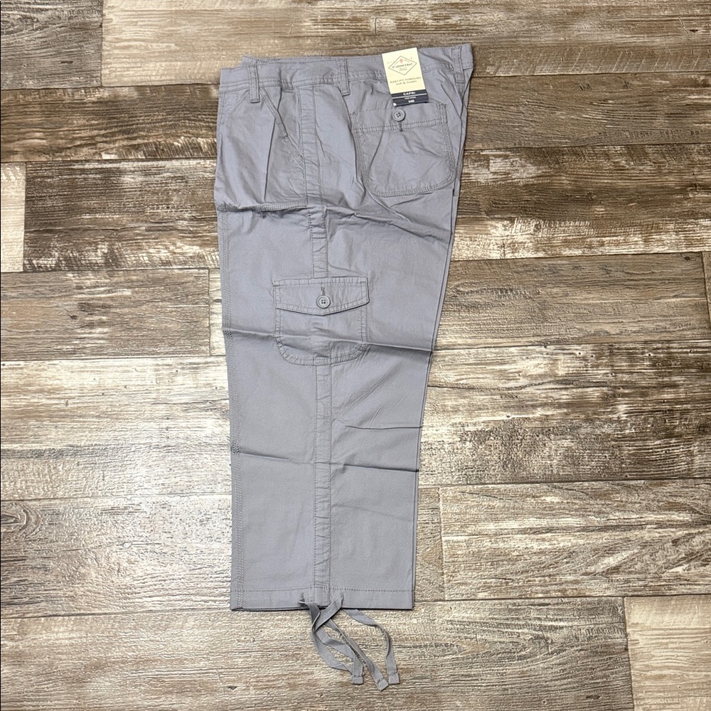NEW St John’s Bay Light Gray Cargo Capri Pants Size 10T